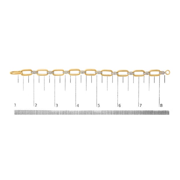 14K Yellow Gold 1 1/10 Cttw Diamond Cluster Paperclip Link Bracelet - alternate view 4
