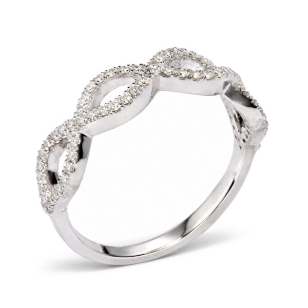 14K White Gold 1/4 Cttw Diamond Infinity Motif Band Ring - alternate view 3