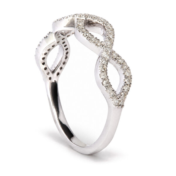 14K White Gold 1/4 Cttw Diamond Infinity Motif Band Ring - alternate view 4