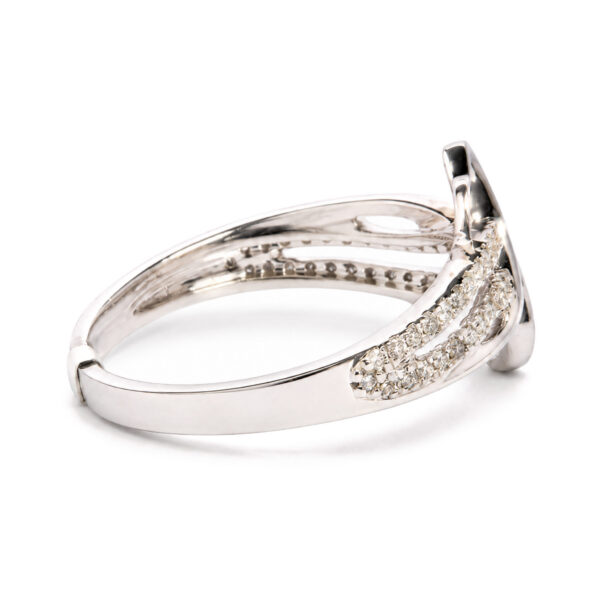 14K White Gold 1/5 Cttw Diamond Openwork Bypass Ring - alternate view 2