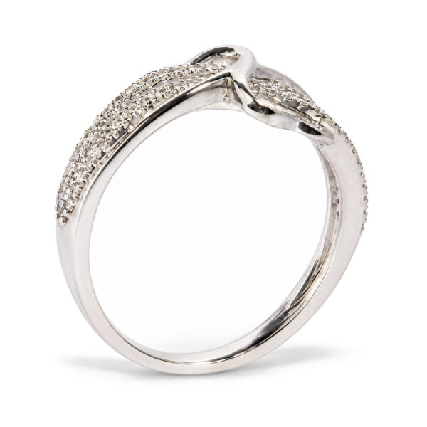 14K White Gold 1/5 Cttw Diamond Openwork Bypass Ring - alternate view 3
