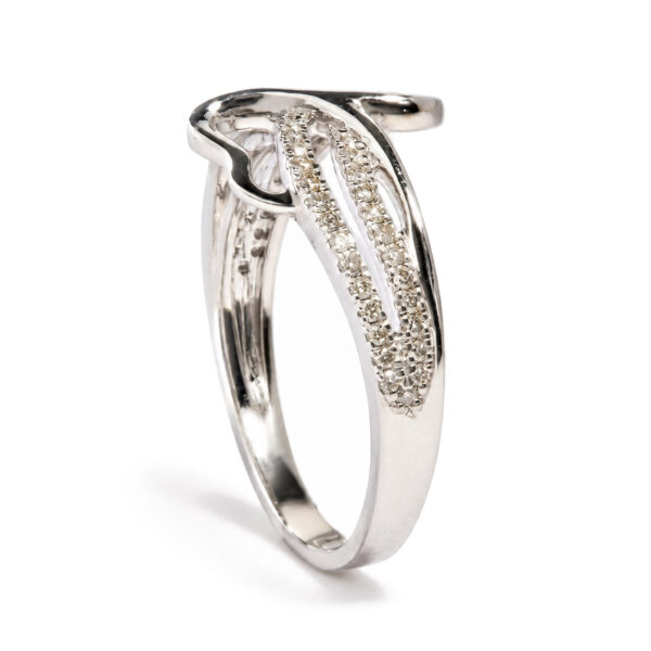 14K White Gold 1/5 Cttw Diamond Openwork Bypass Ring - alternate view 4