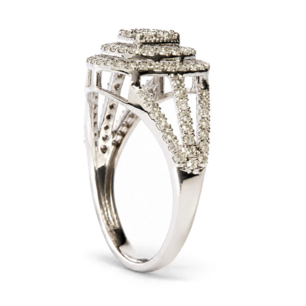 14K White Gold 5/8 Cttw Diamond Double Halo Split Shank Bridal Ring - alternate view 4