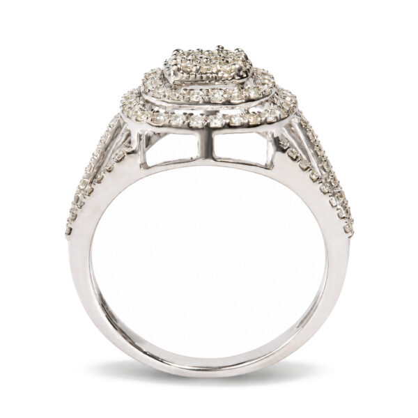 14K White Gold 5/8 Cttw Diamond Double Halo Split Shank Bridal Ring - alternate view 5