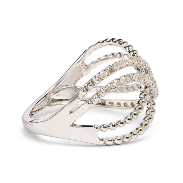 14K White Gold 1/4 Cttw Diamond Infinity Motif Bypass Ring - alternate view 2