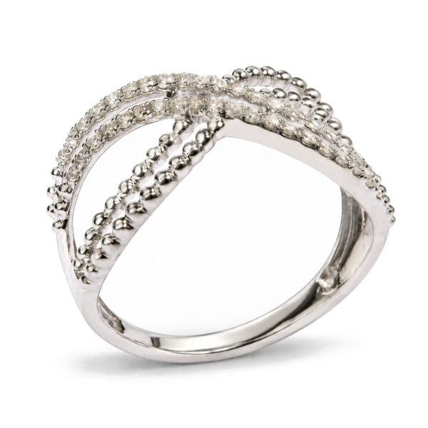 14K White Gold 1/4 Cttw Diamond Infinity Motif Bypass Ring - alternate view 3