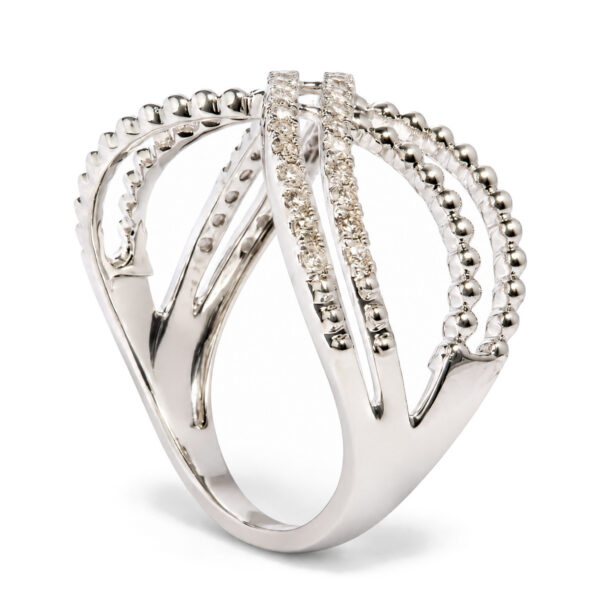 14K White Gold 1/4 Cttw Diamond Infinity Motif Bypass Ring - alternate view 4