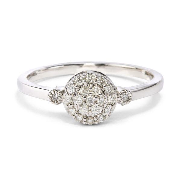 14K White Gold 1/6 Cttw Diamond Cluster Bridal Ring
