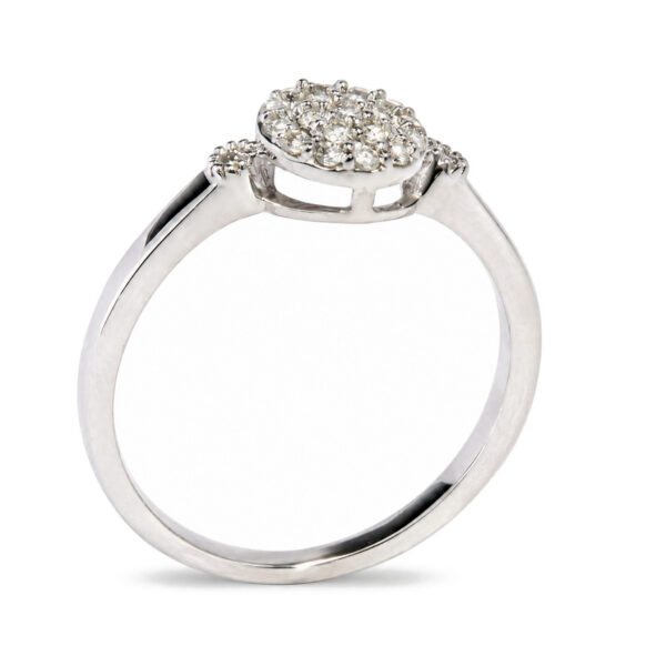 14K White Gold 1/6 Cttw Diamond Cluster Bridal Ring - alternate view 3