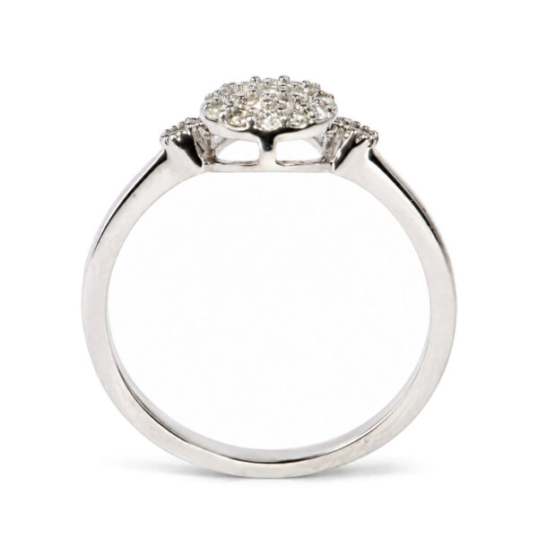 14K White Gold 1/6 Cttw Diamond Cluster Bridal Ring - alternate view 5