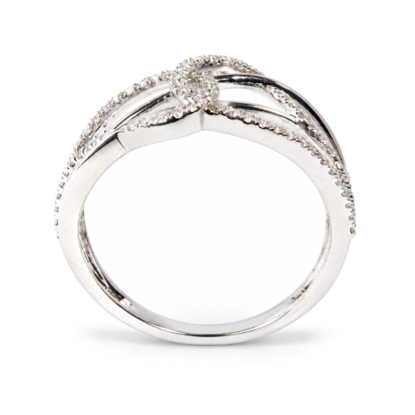 14K White Gold 1/4 Cttw Diamond Interlacing Loop Bypass Ring - alternate view 5