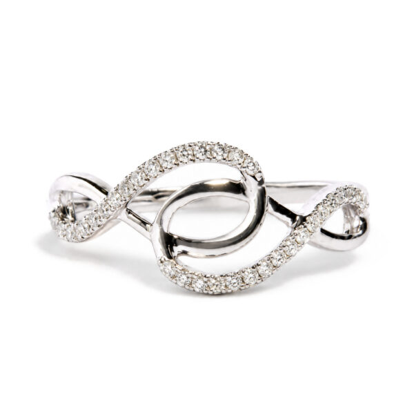 14K White Gold 1/8 Cttw Diamond Infinity Band Ring