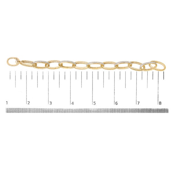 14K Yellow Gold 3.0 Cttw Diamond Pave Oval Link Bracelet - alternate view 4
