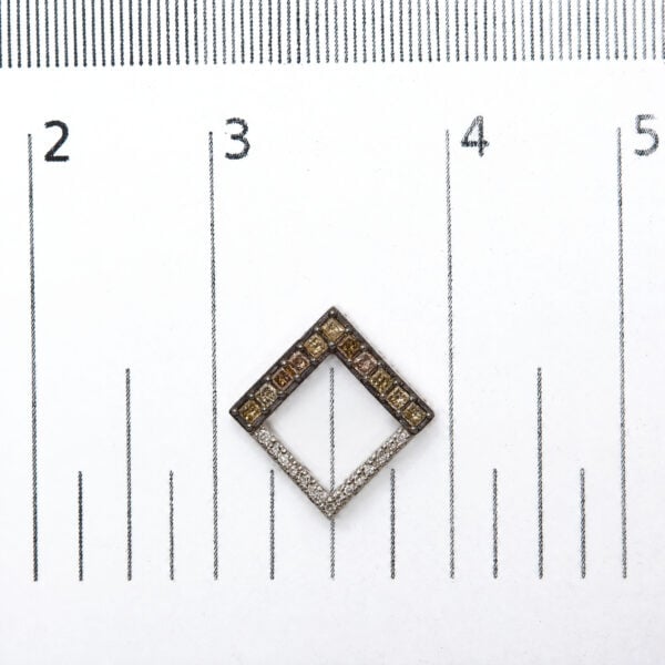 10K White Gold 1 Cttw Champagne and White Diamond Geometric Stud Earrings - alternate view 4