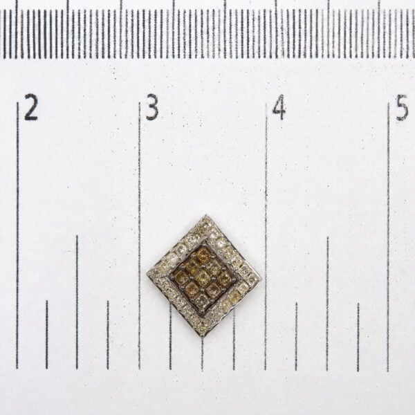 10K White Gold 2-1/4 Cttw Champagne Diamond Square Motif Stud Earrings - alternate view 4