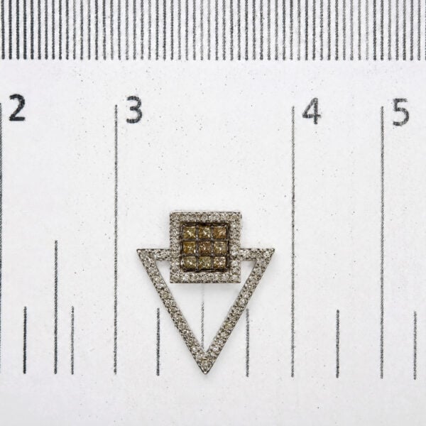 10K White Gold 1 3/8 Cttw Geometric Square and Triangle Diamond Stud Earrings - alternate view 4