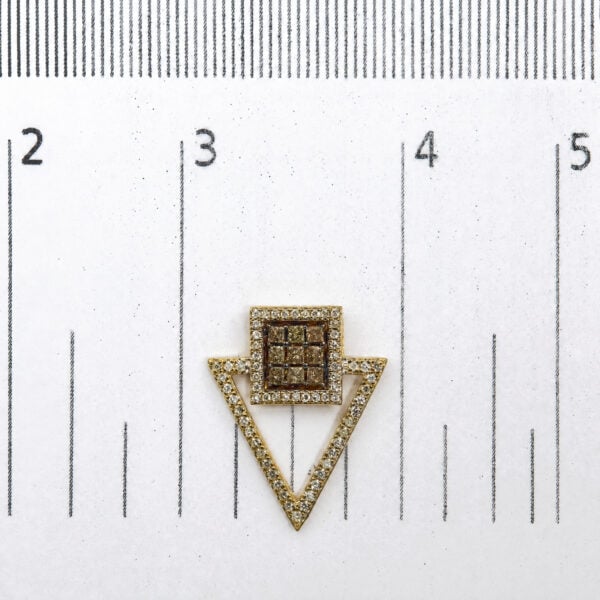 10K Yellow Gold 1.0 Cttw Champagne and Diamond Geometric Stud Earrings - alternate view 4