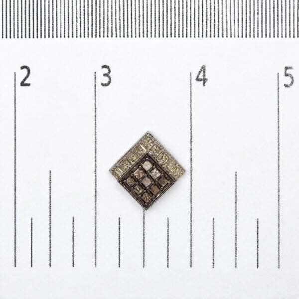 10K White Gold 1 1/3 Cttw Champagne Diamond Square Motif Stud Earrings - alternate view 4