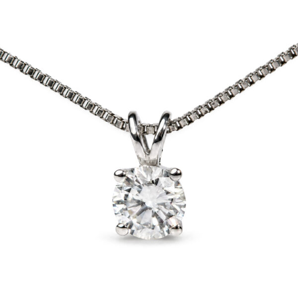 10K White Gold 1/2 Cttw Lab Grown Diamond Solitaire Pendant Necklace - alternate view 2