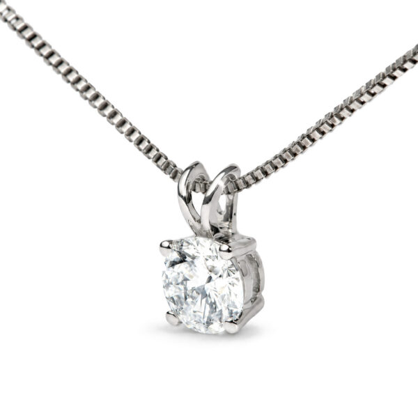 10K White Gold 1/2 Cttw Lab Grown Diamond Solitaire Pendant Necklace - alternate view 3