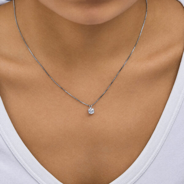 10K White Gold 1/2 Cttw Lab Grown Diamond Solitaire Pendant Necklace - alternate view 5