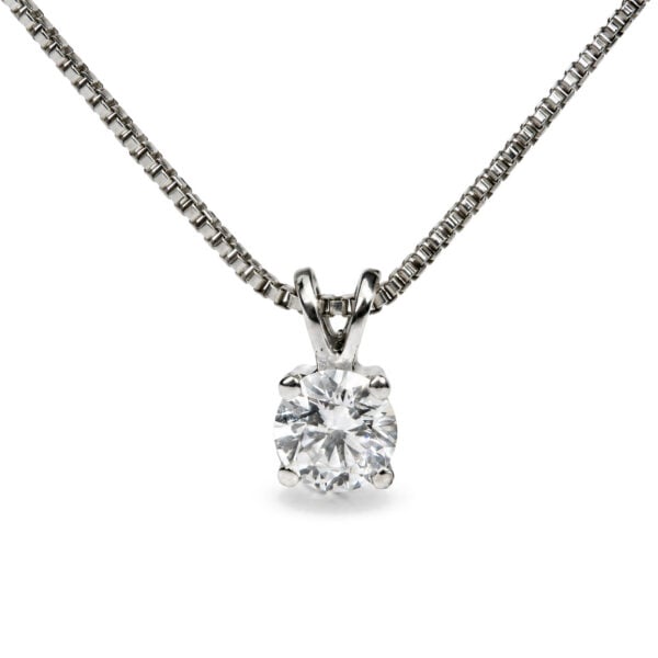 10K White Gold 1/4 Cttw Lab Grown Diamond Solitaire Pendant Necklace - alternate view 2