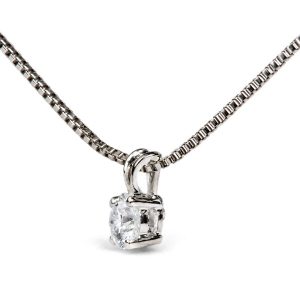 10K White Gold 1/4 Cttw Lab Grown Diamond Solitaire Pendant Necklace - alternate view 3