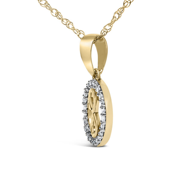 14K Yellow Gold Plated Sterling Silver 1/6 Cttw Diamond Infinity Pendant Necklace - alternate view 3