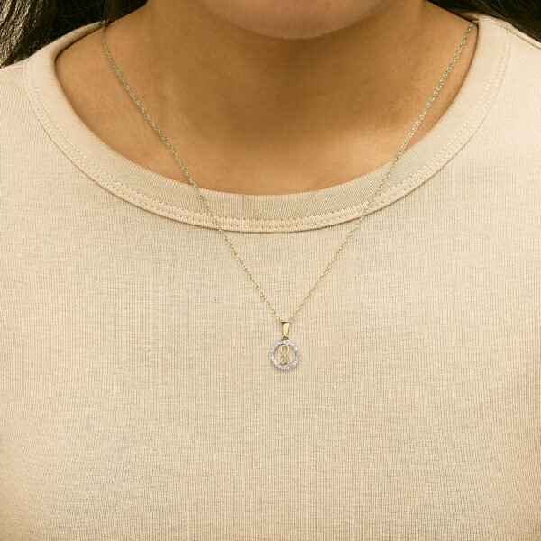 14K Yellow Gold Plated Sterling Silver 1/6 Cttw Diamond Infinity Pendant Necklace - alternate view 5