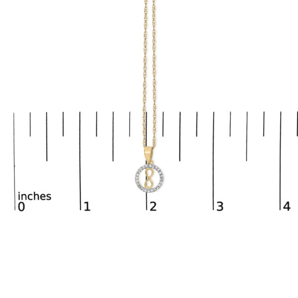14K Yellow Gold Plated Sterling Silver 1/6 Cttw Diamond Infinity Pendant Necklace - alternate view 4