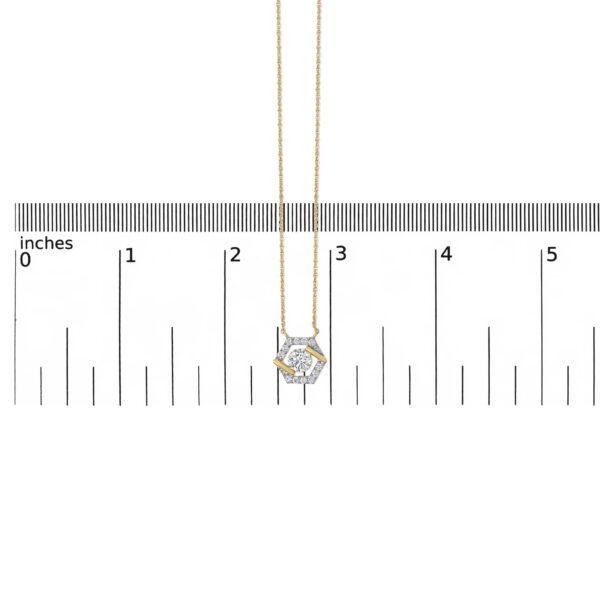 10K Yellow Gold Plated Silver 1.0 Cttw Lab Grown Diamond Hexagon Halo Necklace - Sterling Silver - alternate view 4