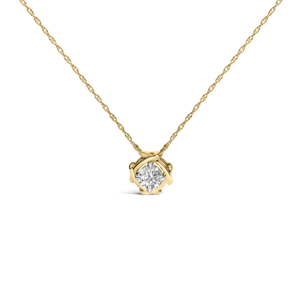 10K Yellow Gold Plated .925 Sterling Silver 1/2 Cttw Lab Grown Diamond Woven Necklace