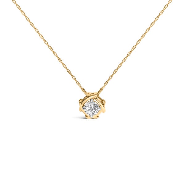 10K Yellow Gold Plated .925 Sterling Silver 1/2 Cttw Lab Grown Diamond Woven Necklace