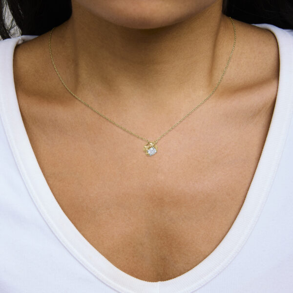 10K Yellow Gold Plated .925 Sterling Silver 1/2 Cttw Lab Grown Diamond Woven Necklace - alternate view 5