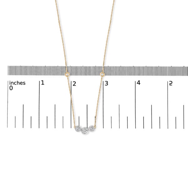 10K Yellow Gold Plated Sterling Silver 1.0 Cttw Lab Grown Diamond Bezel Station Necklace - alternate view 4