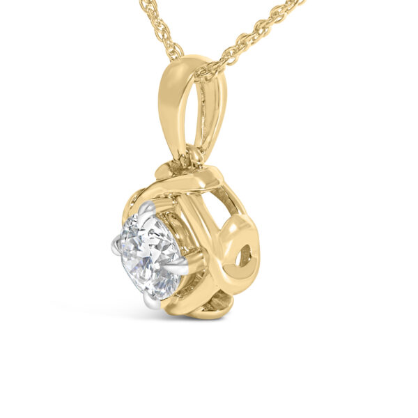 10K Yellow Gold Plated .925 Sterling Silver 1/2 Cttw Lab Grown Diamond Woven Pendant Necklace - alternate view 3