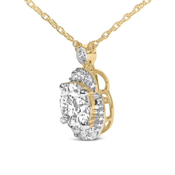 10K Yellow Gold Plated .925 Sterling Silver 1 1/2 Cttw Lab Grown Diamond Galaxy Halo Pendant Necklace - alternate view 3