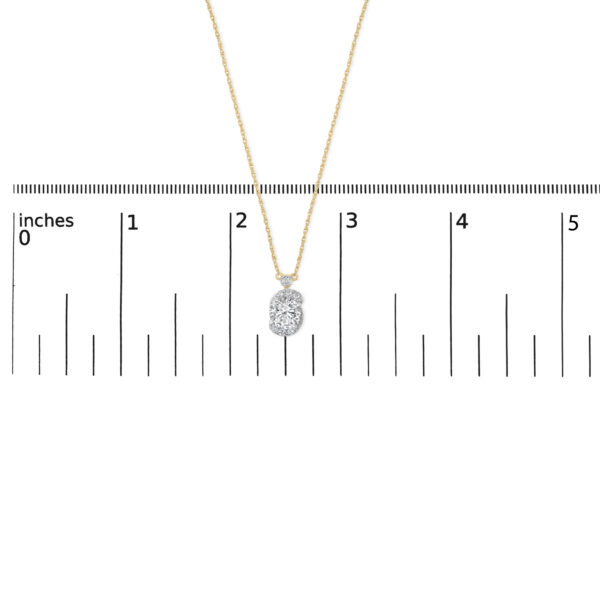 10K Yellow Gold Plated .925 Sterling Silver 1 1/2 Cttw Lab Grown Diamond Galaxy Halo Pendant Necklace - alternate view 4