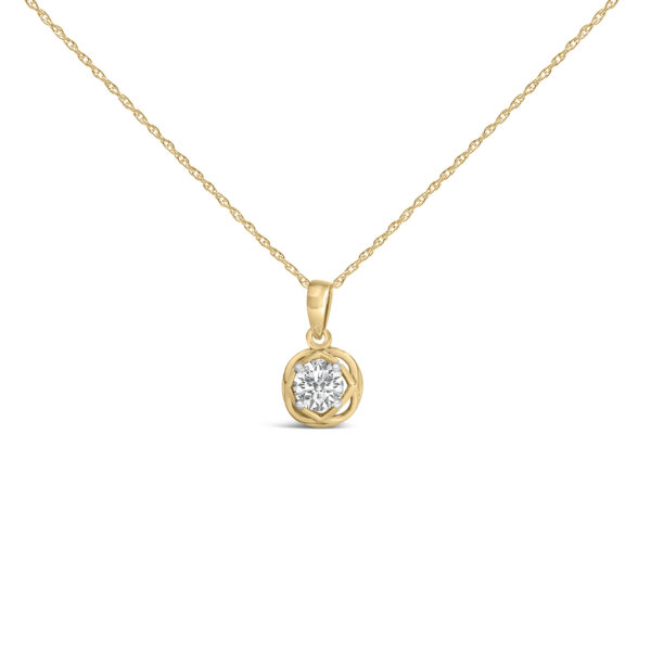 10K Yellow Gold Plated .925 Sterling Silver 1/2 Cttw Lab Grown Diamond Openwork Pendant Necklace