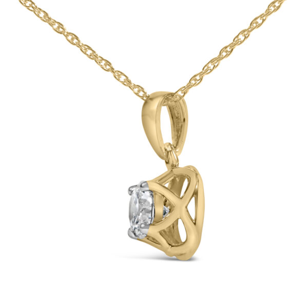 10K Yellow Gold Plated .925 Sterling Silver 1/2 Cttw Lab Grown Diamond Openwork Pendant Necklace - alternate view 3