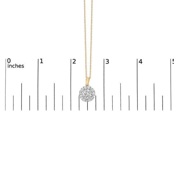 10K Yellow Gold Plated .925 Sterling Silver 2.0 Cttw Lab Grown Diamond Spoked Halo Pendant Necklace - alternate view 4