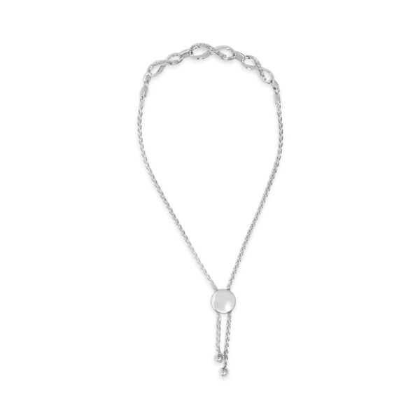 Sterling Silver Diamond Accent Infinity Link Adjustable Bolo Bracelet