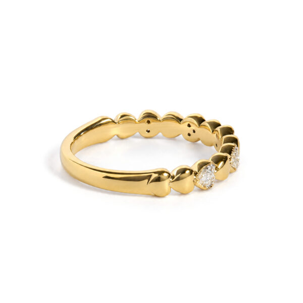 Yellow Gold Vermeil Diamond Accent Mini Heart Band Ring - Sterling Silver - alternate view 2