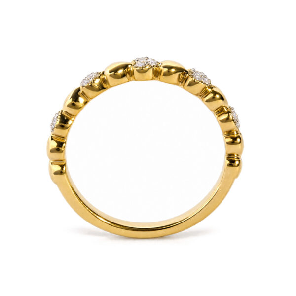 Yellow Gold Vermeil Diamond Accent Mini Heart Band Ring - Sterling Silver - alternate view 5