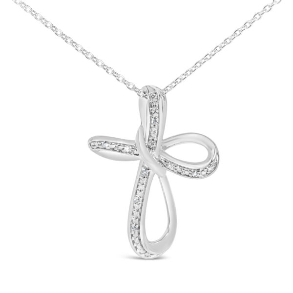 Sterling Silver Diamond Accent Infinity Cross Pendant Necklace - alternate view 2