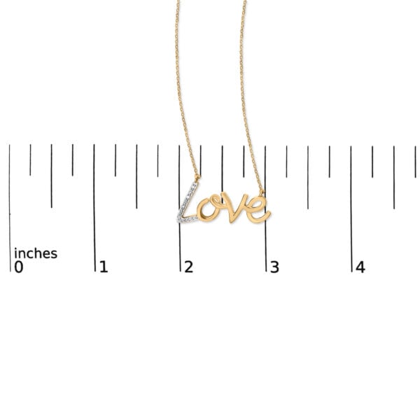 Gold Vermeil Diamond Accent Love Pendant Necklace - Sterling Silver - alternate view 4