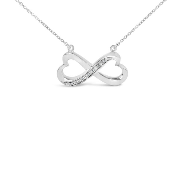 Sterling Silver Diamond Accent Double Heart Infinity Pendant Necklace - alternate view 2