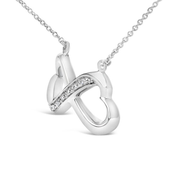 Sterling Silver Diamond Accent Double Heart Infinity Pendant Necklace - alternate view 3