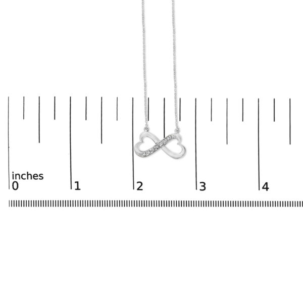 Sterling Silver Diamond Accent Double Heart Infinity Pendant Necklace - alternate view 4