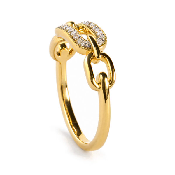 Yellow Gold Vermeil 1/10 Cttw Diamond Paperclip Ring Band - Silver, Sterling Silver - alternate view 4